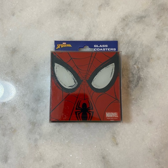 Four Glass Coasters. Marvel Spider-Man - Picture 1 of 4